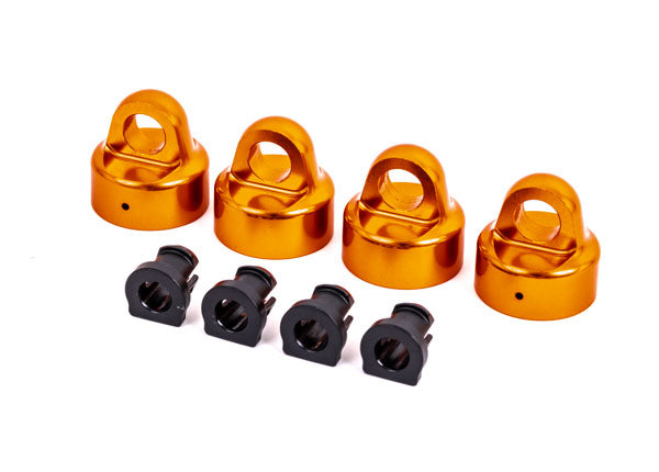 9664T TRAXXAS SHOCK CAPS ALUM(ORANGE-ANOD GT-MAXX SHOCKS (4)(FOR SLEDGE)