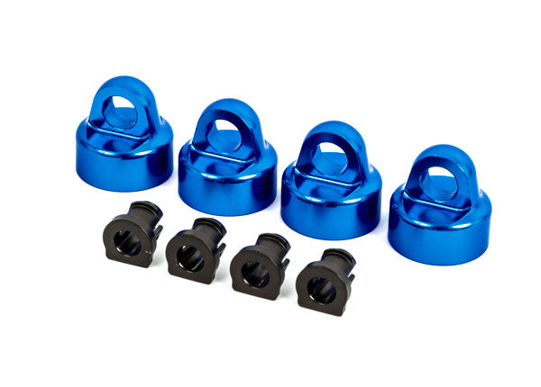 9664X TRAXXAS SHOCK CAPS ALUM(BLUE-ANODIZED) GT-MAXX SHOCKS (4)(FOR SLEDGE)