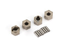 9750A TRAXXAS WHEEL HUBS 7MM HEX (STEEL) (4)/ AXLE PINS (8)