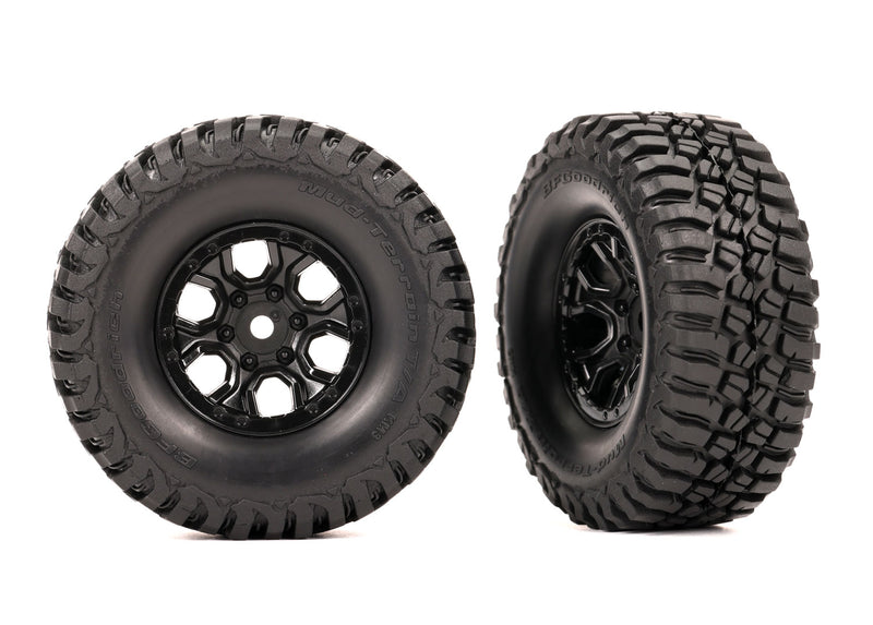 9774 TRAXXAS T&W ASSEM(BLK 1.0 WHEELS BFGOODRICH MUD-TERRAIN T/A KM3 2.2X1.0 TIRES) (2)