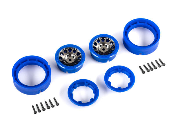 9781-BLKBL TRAXXAS BLKBL - METHOD RACE WHEELS 1.0 105 BEADLOCK (BLK & BLUE BEADLOCK) (2)