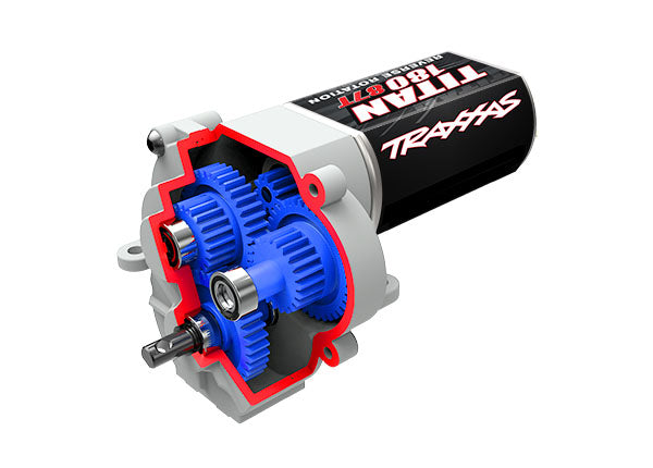 9791X TRAXXAS TRANSMISSION COMPLETE (SPEED GEARING) (9.7:1 RDCTN RATIO) (INC. TITAN 87T MOTOR)