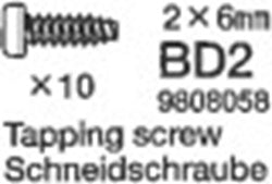 19808058 TAMIYA 2X6MM TAPPING SCREW (10 PCS.)