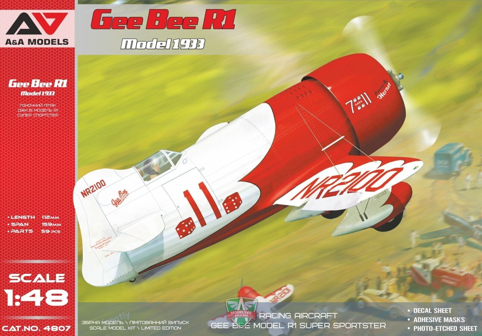 A&A Models 1/48 Gee Bee R1 (1933 version) Plastic Model Kit [4807]