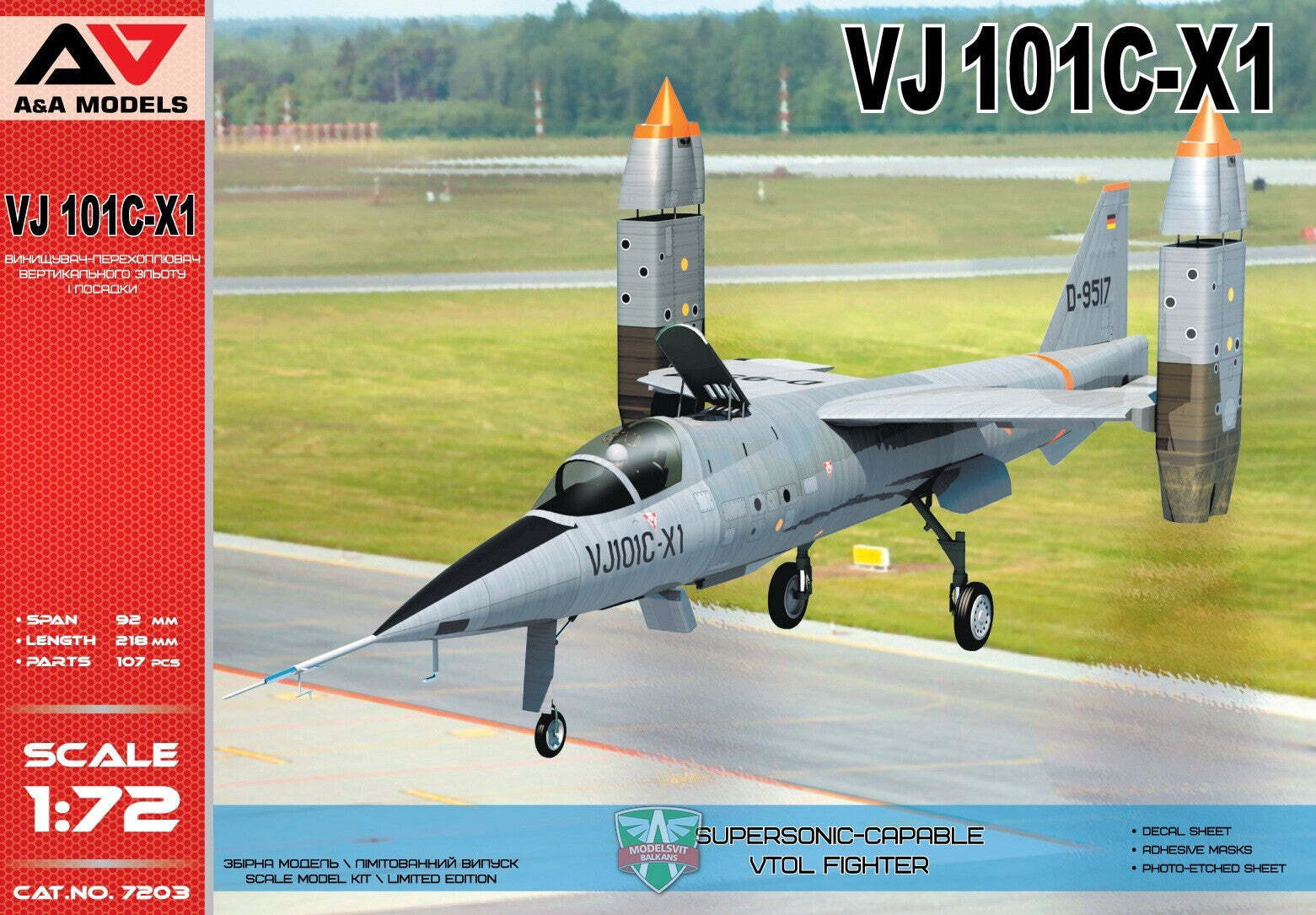 A&A Models 1/72 VJ-101C-XI Plastic Model Kit [7203]