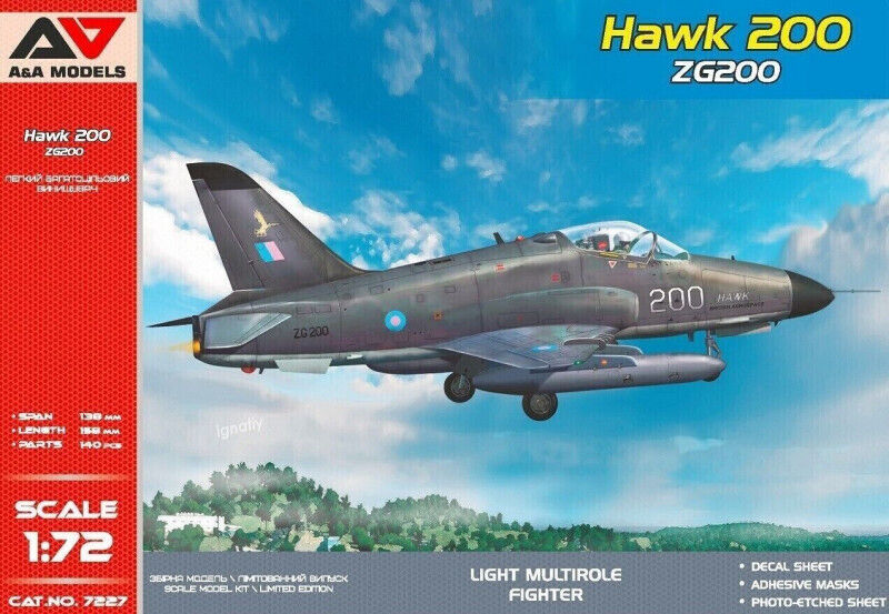 A&A Models 1/72 Hawk -200 light fighter (reg.No ZG200) Plastic Model Kit