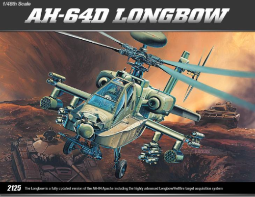 ACA-12268 Academy 1/48 AH-64D Longbow Apache Plastic Model Kit [12268] Academy