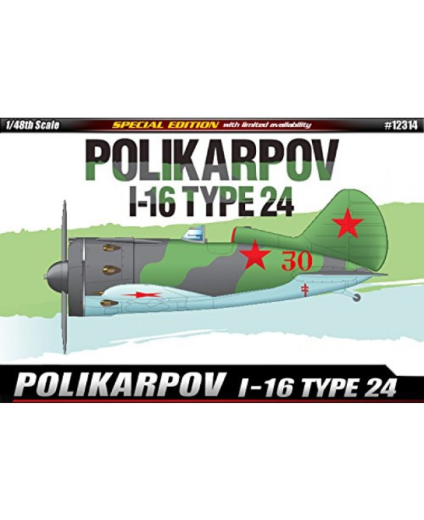 ACA-12314 Academy 1/48 Polikarpov I-16 Type 24 Le: Plastic Model Kit [12314] Academy