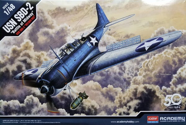 ACA-12335 Academy 1/48 USN SBD-2 "Midway" Plastic Model Kit [12335]