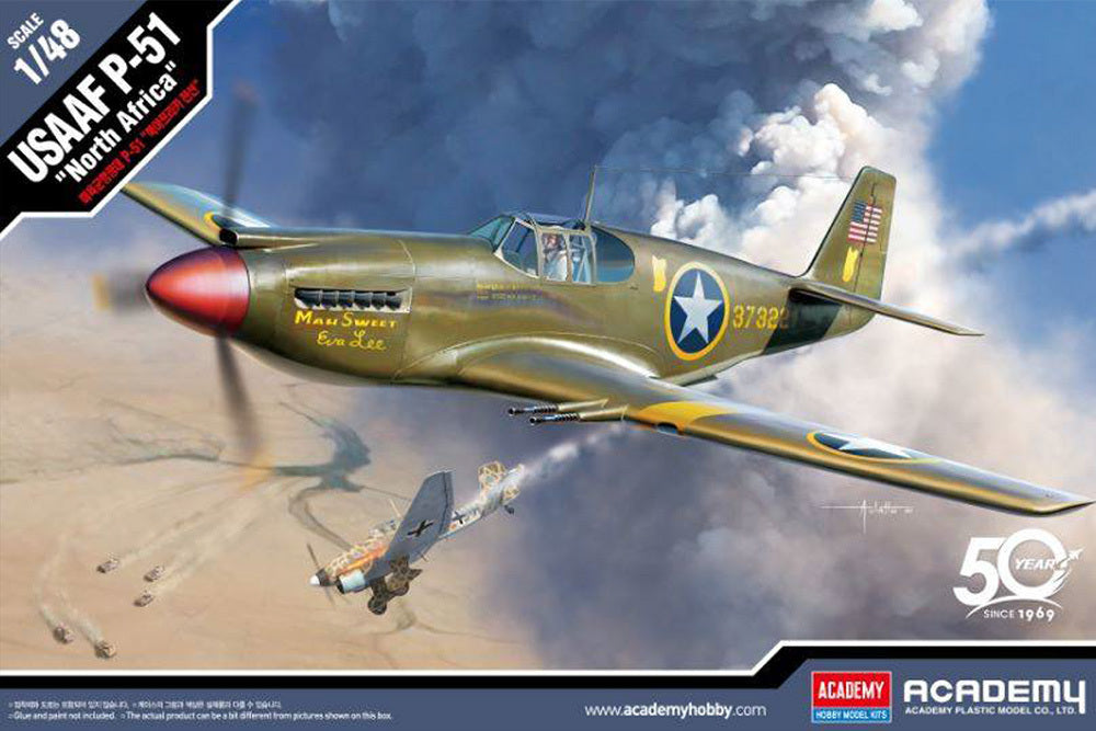 ACA-12338 Academy 1/48 USAAF P-51 "North Africa" Plastic Model Kit [12338] Academy