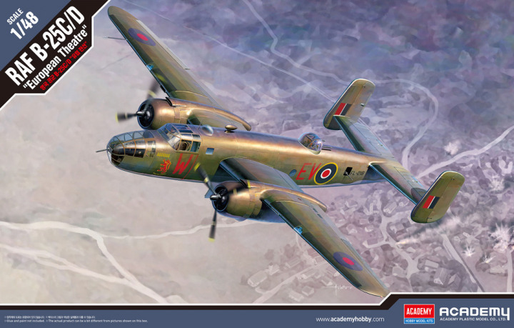 ACA-12339 Academy 1/48 RAF B-25C/D "European Theatre" Plastic Model Kit [12339] Academy