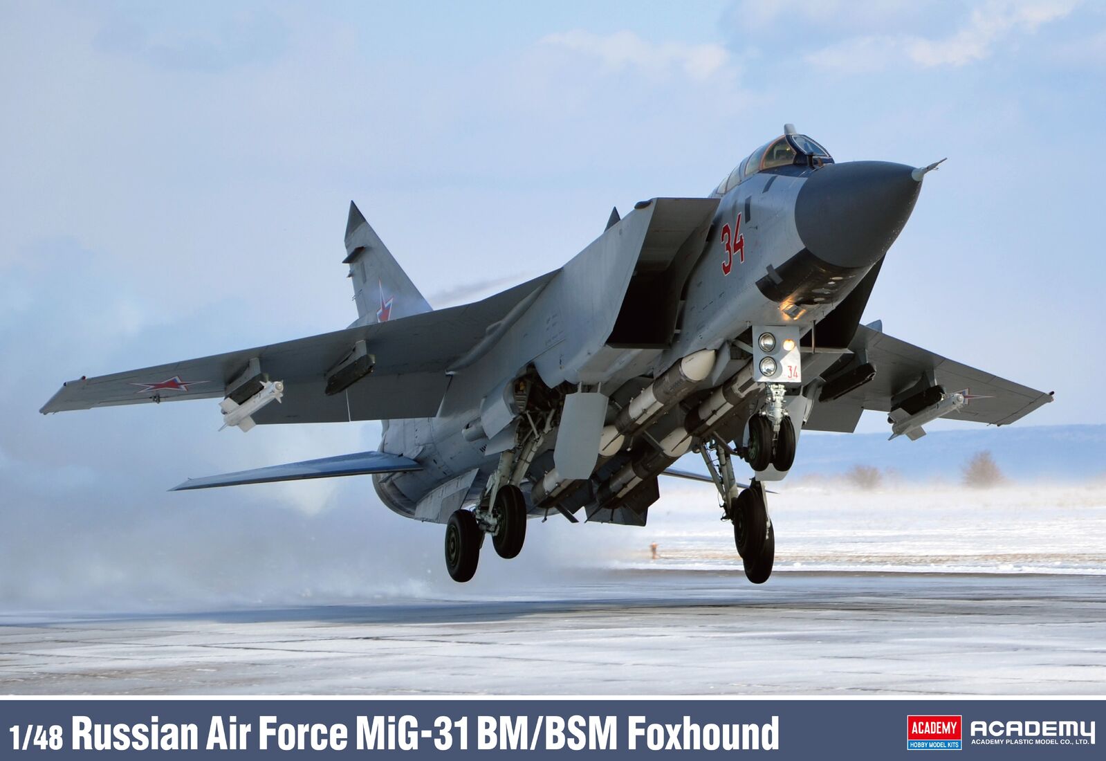 Academy 1/48 Russian Air Force MiG-31 BM-BSM Foxhound Plastic Model Kit