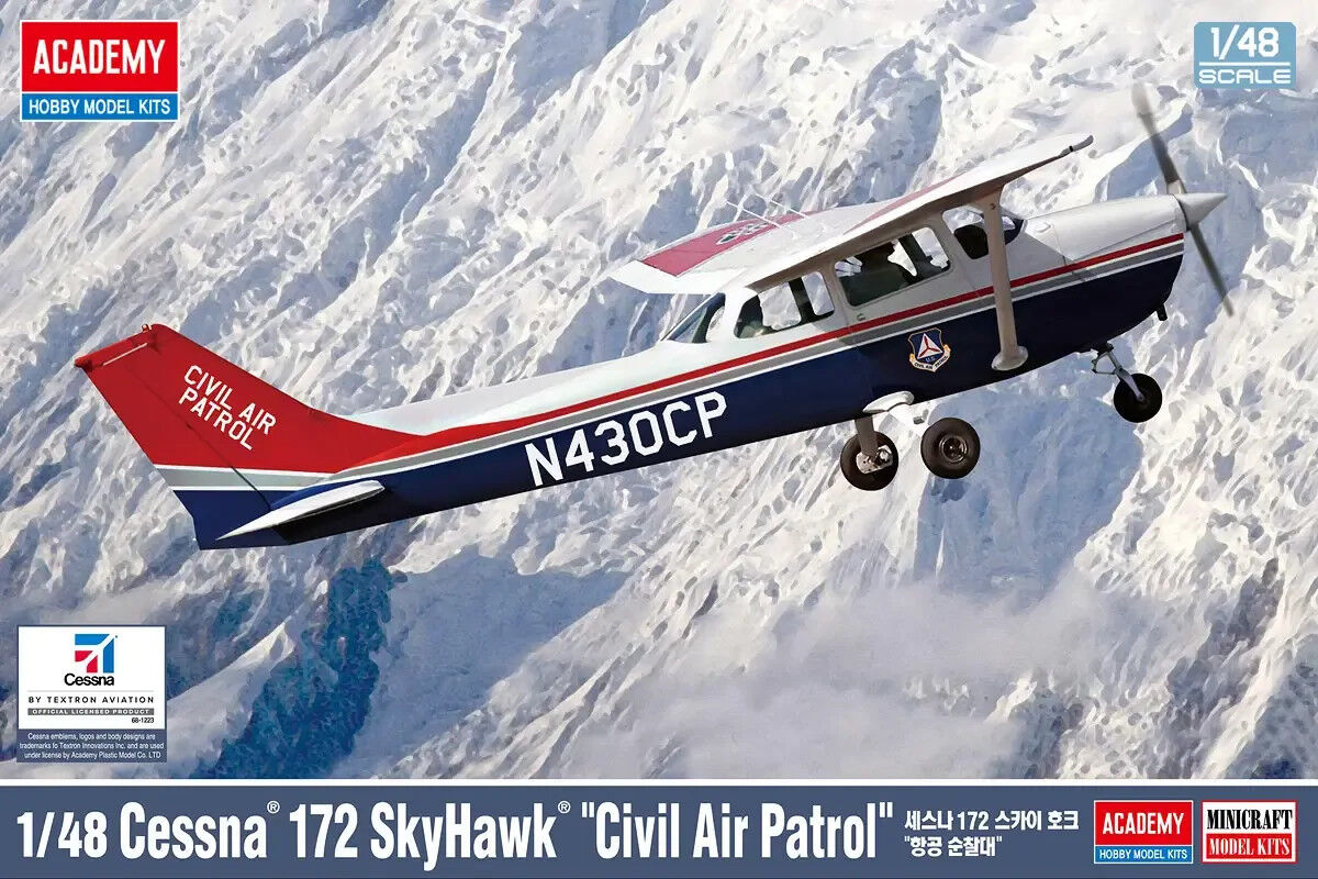Academy 1/48 Cessna® 172 Skyhawk® €Civil Air Patrol€  Plastic Model Kit