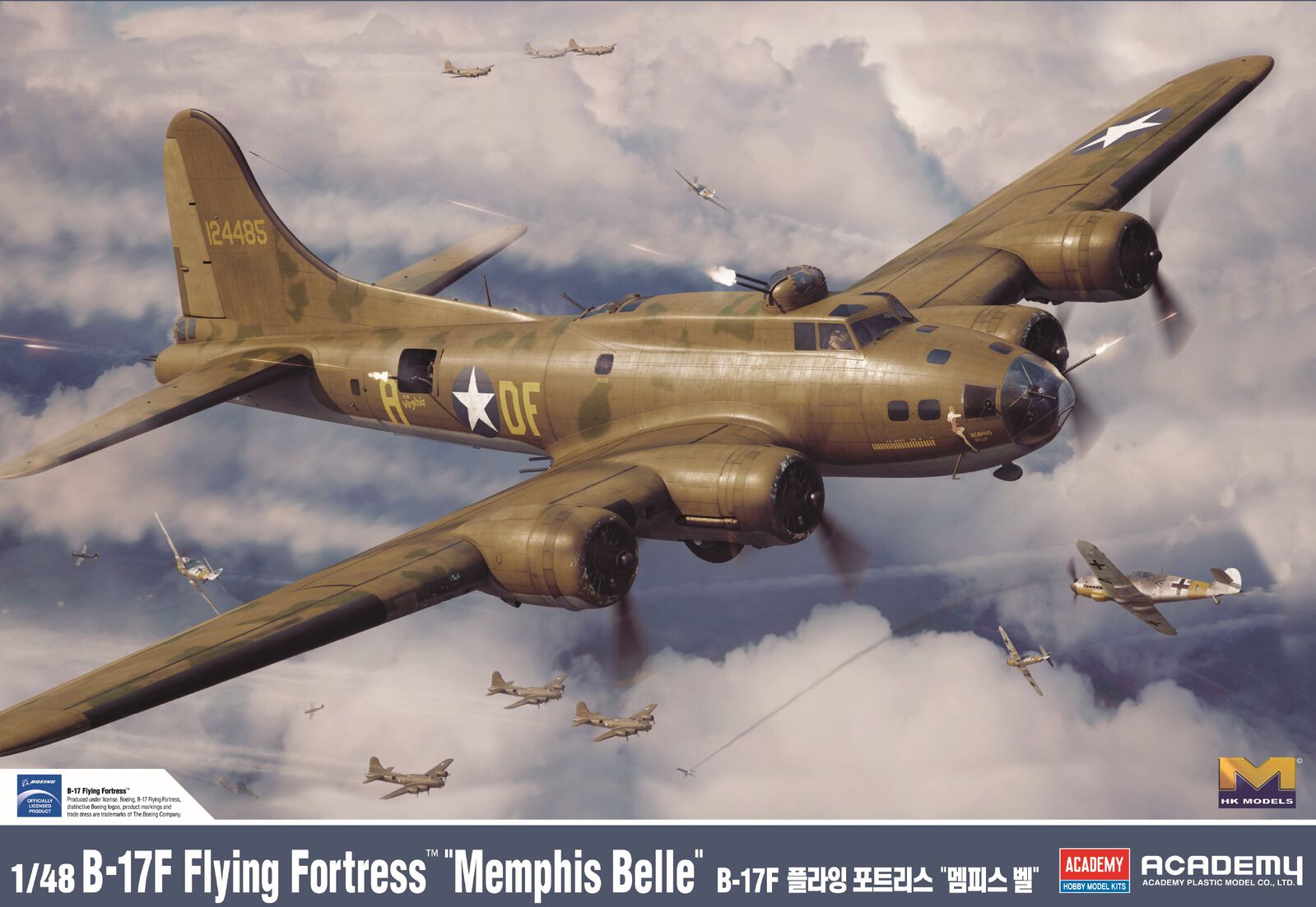 Academy 1/48 B-17F Flying Fortress Memphis Belle Plastic Model Kit