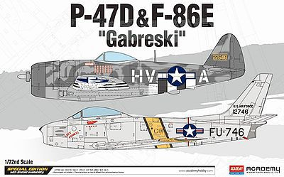 ACA-12530 Academy 1/72 P-47D & F-86E "Gabreski" Plastic Model Kit [12530] Academy