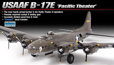 ACA-12533 Academy 1/72 USAAF B-17E "Pacific Theater" Flying Fortress Plastic Model Kit [12533]