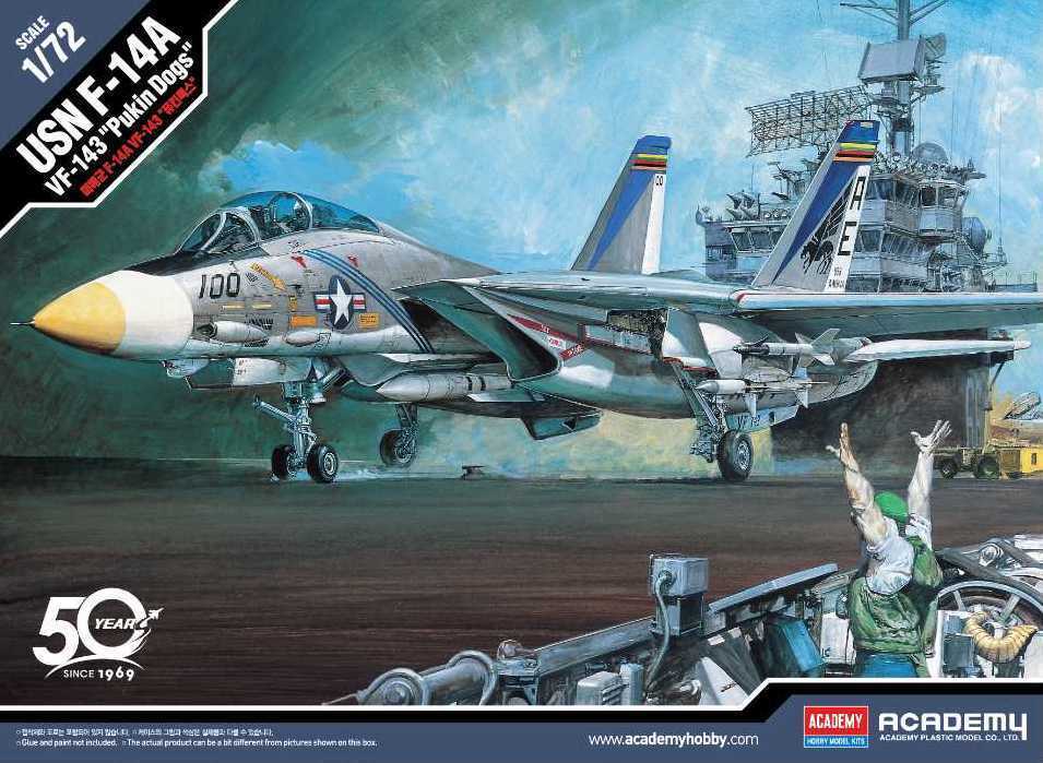 ACA-12563 Academy 1/72 USN F-14A "VF-143 Pukin Dogs" Plastic Model Kit [12563] Academy