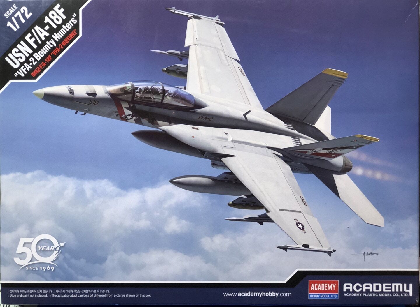 ACA-12567 Academy 1/72 USN F/A-18F "VFA-2 Bounty Hunters" *Aus Decals*Plastic Model Kit [12567] Academy
