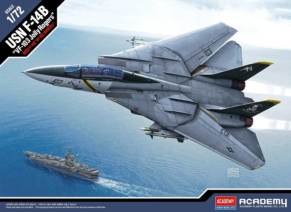 ACA-12578 Academy 1/72 USN F-14B "VF-103 Jolly Rogers" Plastic Model Kit [12578] Academy