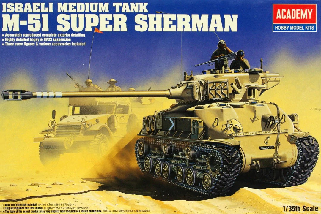 ACA-13254 Academy 1/35 IDF M-51 Super Sherman Plastic Model Kit [13254] Academy