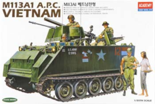 ACA-13266 Academy 1/35 M113A1 Vietnam Version Plastic Model Kit *Aus Decals* [13266] Academy