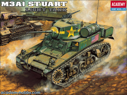 ACA-13269 Academy 1/35 U.S. M3A1 Stuart Light Tank Plastic Model Kit [13269] Academy