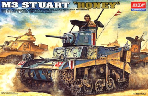 ACA-13270 Academy 1/35 British M3 Stuart "Honey" Plastic Model Kit [13270]
