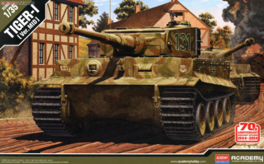 ACA-13287 Academy 1/35 Tiger-I Mid Ver. "Anniv.70 Normandy Invasion 1944" Le: Plastic Model Kit [13287] Academy