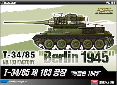 ACA-13295 Academy 1/35 T-34/85 No.183 Factory "Berlin 1945" Plastic Model Kit [13295] Academy