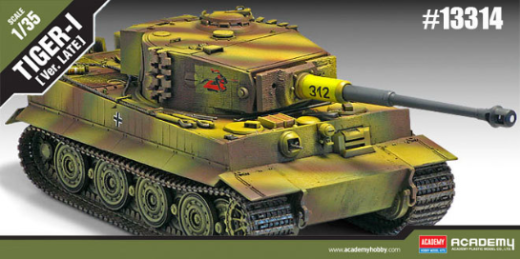 ACA-13314 Academy 1/35 Tiger-1 "Late Version" Plastic Model Kit [13314] Academy