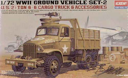 ACA-13402 Academy 1/72 US Cargotruck & Accessory Plastic Model Kit [13402]