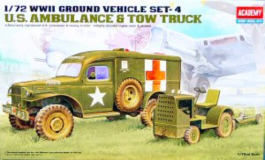 ACA-13403 Academy 1/72 US Ambulance & Tractor Plastic Model Kit [13403]