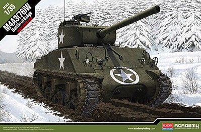 ACA-13500 Academy 1/35 M4A3 (76)W "Battle Of Bulge" Plastic Model Kit [13500] Academy