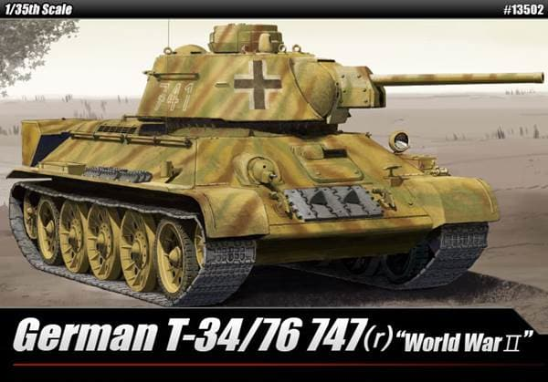 ACA-13502 Academy 1/35 German T-34/76 747 (R) Plastic Model Kit [13502] Academy