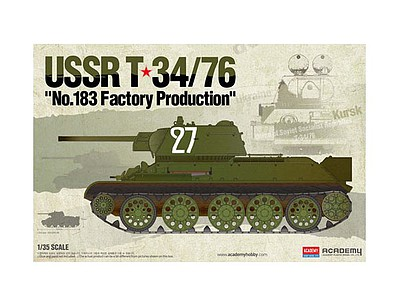 ACA-13505 Academy 1/35 USSR T-34/76 No.183 Factory Production" Plastic Model Kit [13505] Academy