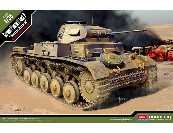 ACA-13535 Academy 1/35 Panzer 2 Ausf. F, North Africa Plastic model kit [13535] Academy