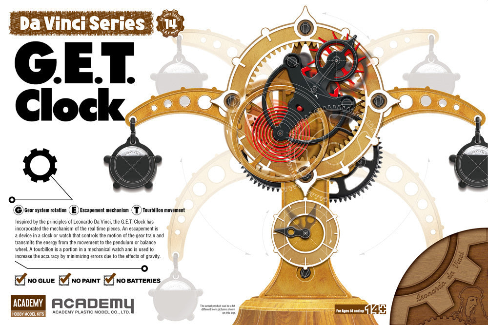 ACA-18185 Academy Davinci G.E.T. Clock Plastic Model Kit [18185] Academy