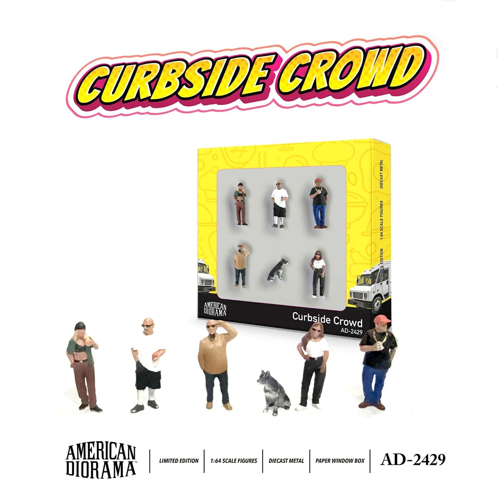 American Diorama 1/64 Curbside Crowd Figure Set