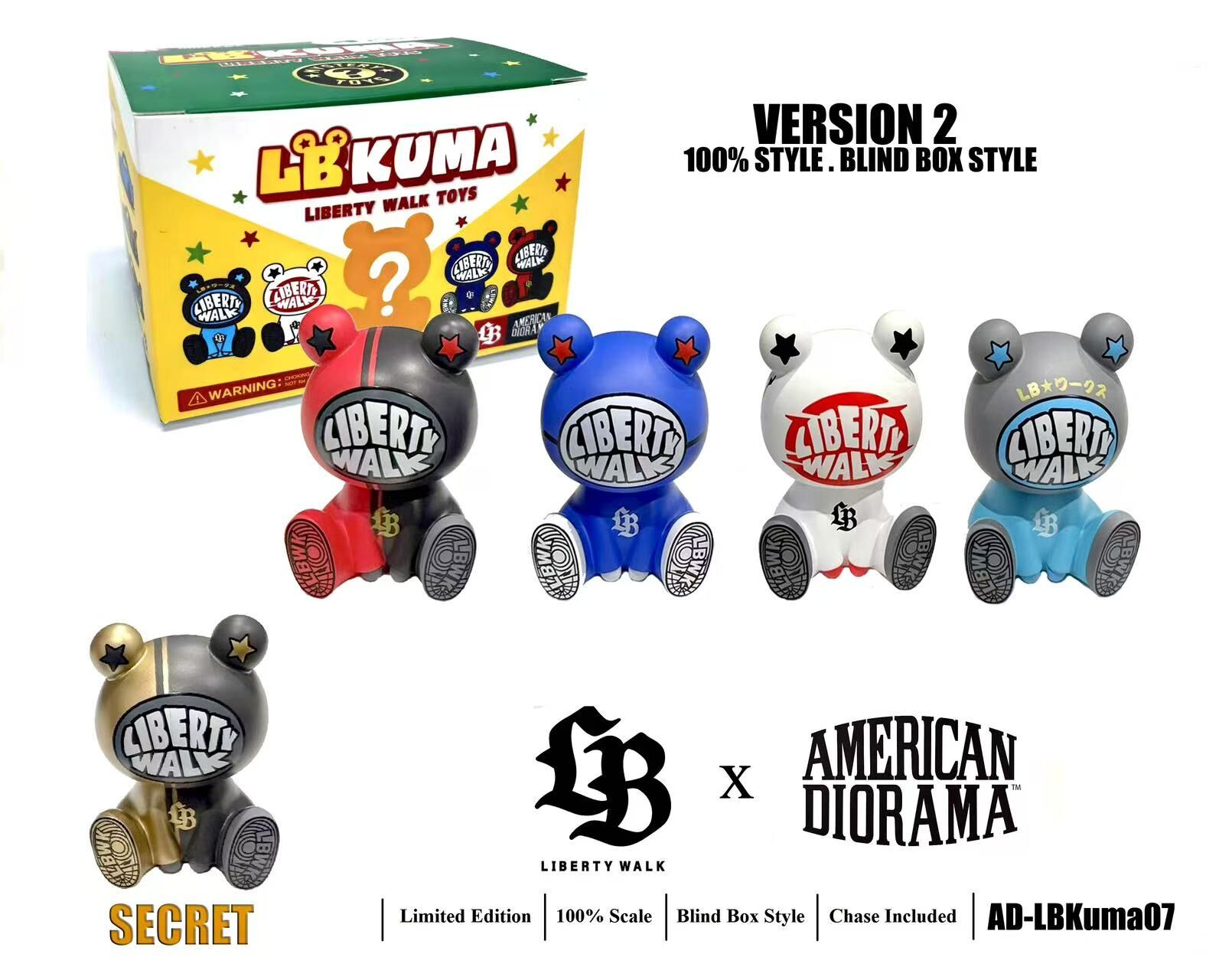 American Diorama x Liberty Walk (LBWK) Kuma Version 2 Blind Box