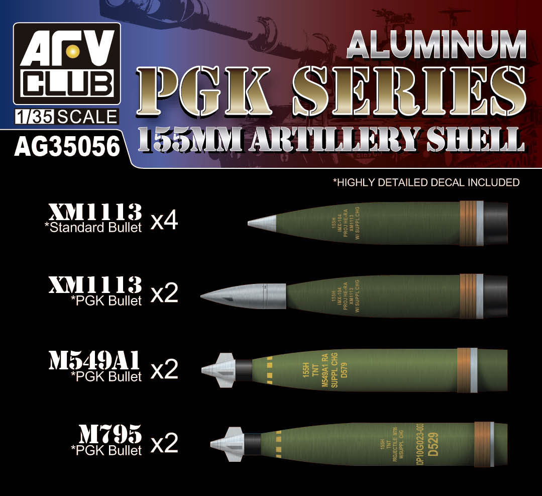 AFV Club 1/35 155MM Artillery Shell PGK Series Plastic Model Kit