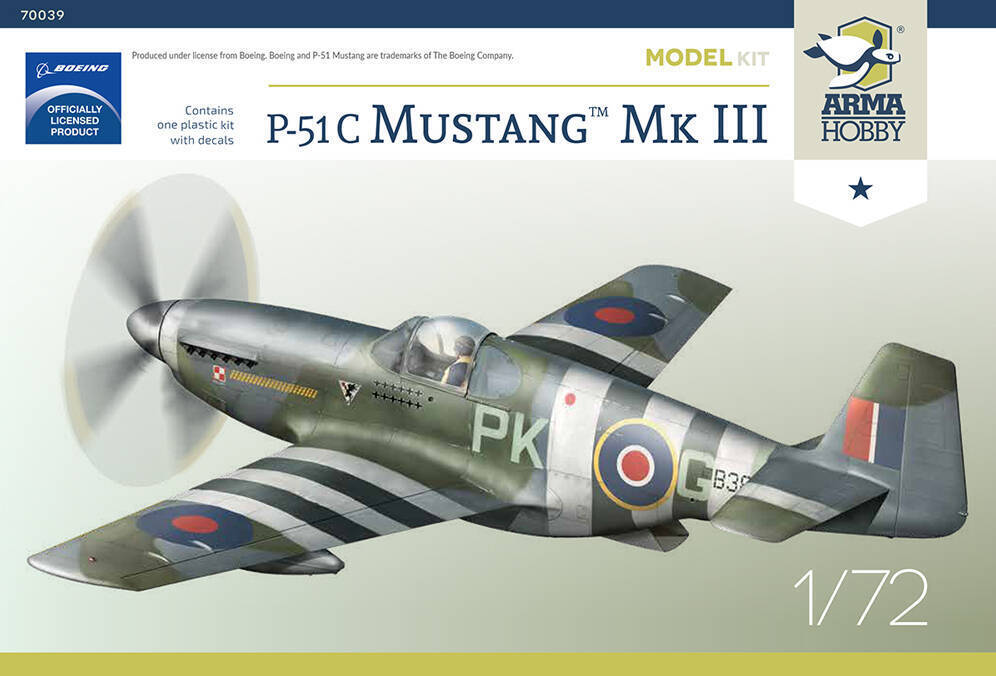 Arma Hobby 1/72 P-51C Mustang Mk III Plastic Model Kit [70039]