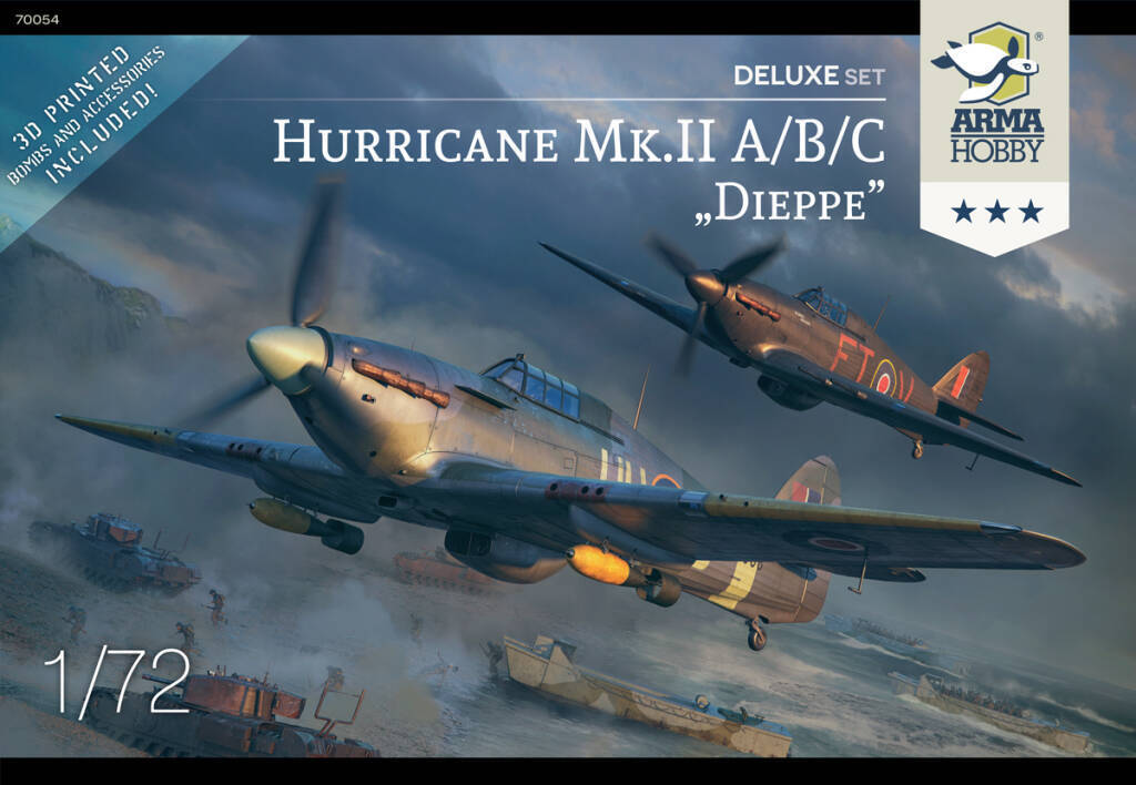 Arma Hobby 1/72 Hurricane Mk II a/b/c Dieppe Deluxe Set Plastic Model Kit [70054]