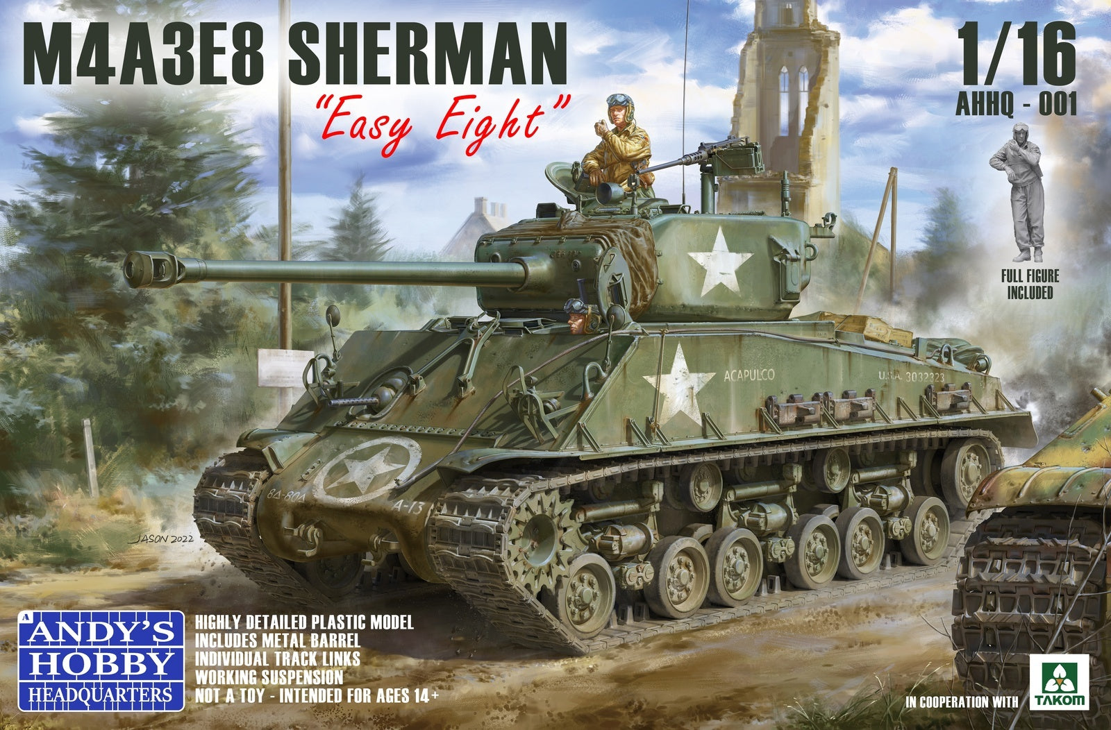 Andy's Hobby HQ 1/16 M4A3E8 Sherman "Easy Eight" w/ figure [AHHQ-001]