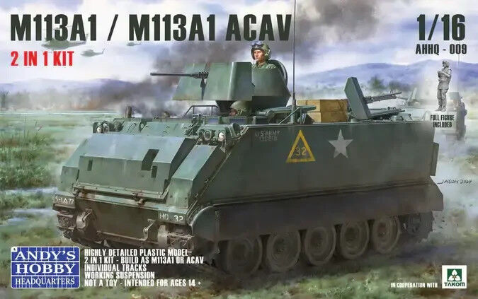 Andy's Hobby HQ 1/16 M113A1/M113A1 ACAV Armoured Personnel Carrier Plastic Model Kit