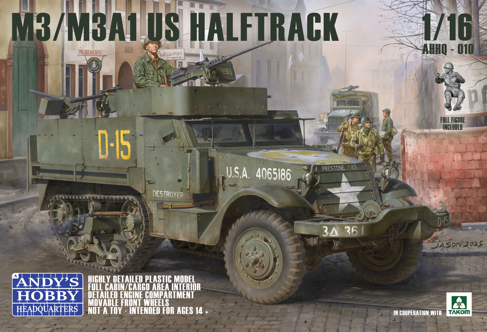 Andy's Hobby HQ 1/16 M3/M3A1 US WWII Halftrack Plastic Model Kit