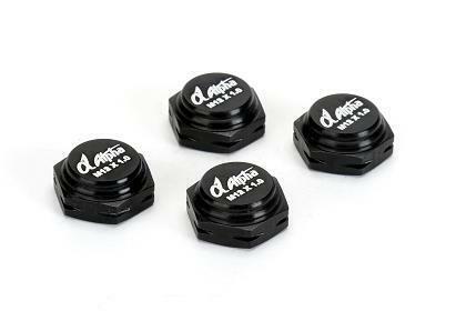 Alpha Serrated Cap Nut M12*1.0 Black (4pcs)-Alumina material with Alpha logo