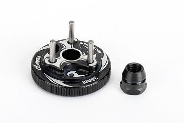 Alpha 34mm Fly Wheel (Black) with clutch nut