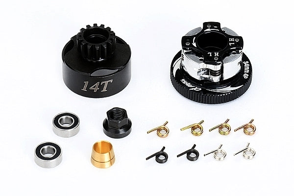 Alpha 14T Clutch Bell With 4 Shoe Clutch Flywheel Combo Set