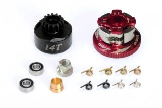 Alpha 14T Clutch Bell with 4 Shoe Clutch Flywheel Combo Set (Red)