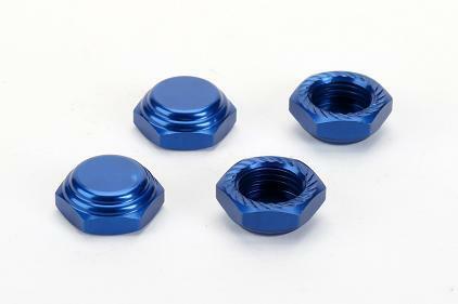 Alpha Serrated Cap Nut M12*1.25 Blue (4pcs)-Alumina material